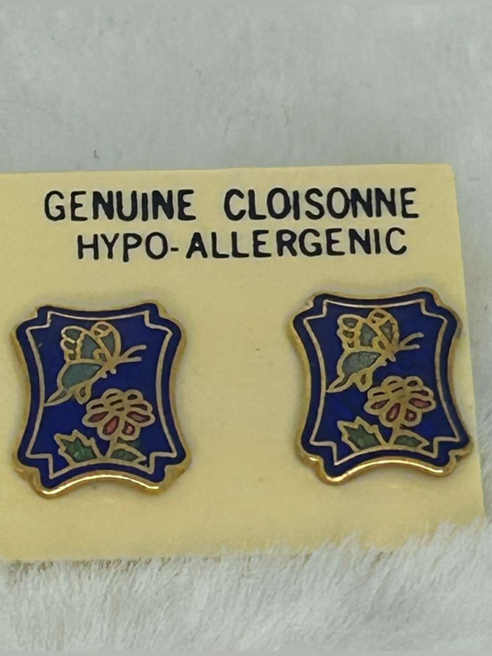 VINTAGE CLOISONNÉ PIERCED EARRINGS